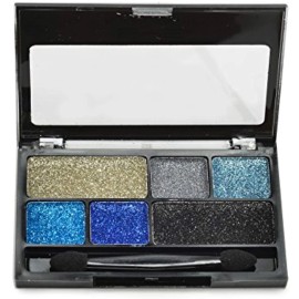 BYS Glitter Glitz Gel for Eyes and Face Eye 6 Shade Makeup Palette - Azure Blue