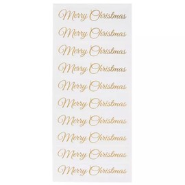 Gold Script Merry Christmas Stickers