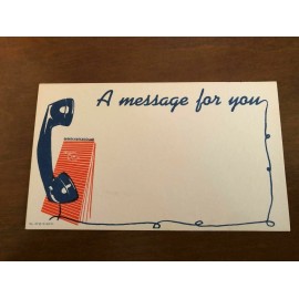 Vintage A message for you unused postcard