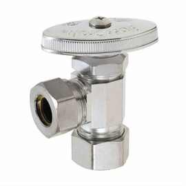 81991 5/8" Comp x 1/2 Inch Slip Joint Multi Turn Brass Angle Stop Valve HQ