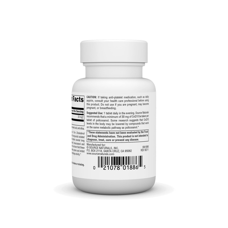 Source Naturals Policosanol, Supports Cardiovascular Health* 20 Mg Tablet, 30