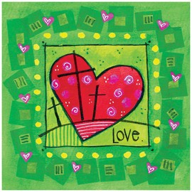 Religious Easter Cards - Easter Heart, pack of 5 cards with white envelopes, with Bible verse inside these Christian Easter cards, by Just Cards Direct