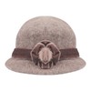 IBLUELOVER Women Felt Bowler Hat Roll-up Church Cloche Hat Floral