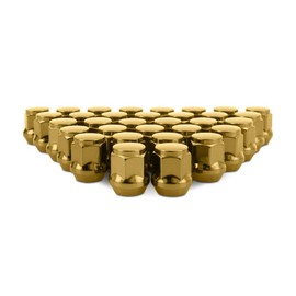 Mishimoto Steel Lug Nuts, M14x1.5, Acorn Seat, 32pc Set, Gold