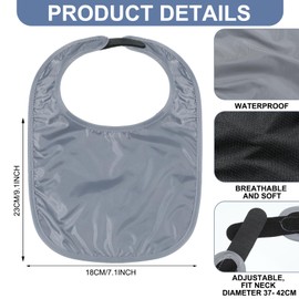 Oudain 3 Pcs Tracheostomy Shower Cover Waterproof Laryngectomy Neck Stoma Protector Breathable Adjustable Tracheotomy Cover(Gray)