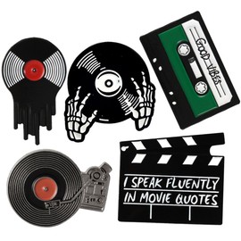 HEALLILY 5 Piezas Broches Retro Esmaltados Para Ropa Insignias De FonóGrafo Accesorios Coloridos Para Chaquetas Y Bolsos