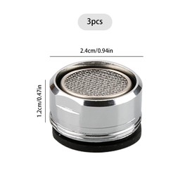 Tabanzhe 3 PCS Tap Faucet Aerator,24mm Kitchen Sink Faucet Filter,Faucet Flow Restrictor with Rubber,M24 Faucet Aerator Replacement Parts Insert Nozzle