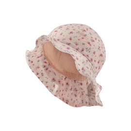 Sterntaler Flower Sun Hat - Girls' Summer Hat with Batiste Lining (Organic) - Fishing Hat with Neck Protection - Baby and Children's Headpiece, Pale Pink