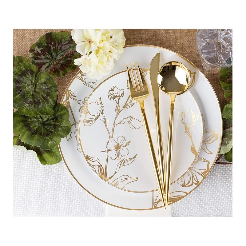 VeZee's Novelty Modern Disposable Flatware, BPA Free Plastic Fork Luxury