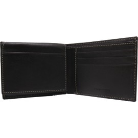 Men 's Premium Genuine Nappa Leather Flipfold Passcase Wallet RFID Protection (Brown)