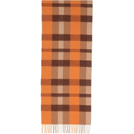 FRAAS Women's Wool Scarf with Checked Design – 43 x 195 cm – Perfect for Autumn and Winter – Made in Germany – Sustaninability Edition, orange
