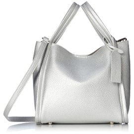 Kashkash 01-00-71710 Soft Leather Style Mini Tote Bag with Mini Shoulder, SV