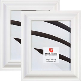 Craig Frames 21834812 8.5 x 11 Inch Picture Frame, Contemporary Upscale White, Set of 2