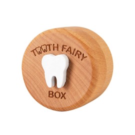 YEALRUSON Tooth Fairy Box for Girls and Boys Wooden Tooth Box with 3D Tooth, Lost Teeth Holder Toddler Teeth Case (1 tooth fairy box)