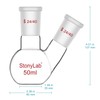 stonylab Flat Bottom Flask FBF, Heavy-Walled 2-Neck Laboratory Flask Borosilicate