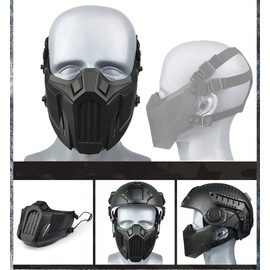 AOUTACC Airsoft Half Face Masks, Creative Protective Masks for Outdoor Games, Sports, Hunting, Paintball - Adult Men & Women (Black)