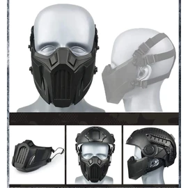 AOUTACC Airsoft Half Face Masks, Creative Protective Masks for Outdoor Games, Sports, Hunting, Paintball - Adult Men & Women (Black)