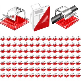 100 Piezas organizador de cables escritorio，Clips Organizador de Cables Autoadhesivo，Grapas para cable，Cable organizer，Hacer que la habitación parezca más limpia (Transparente)