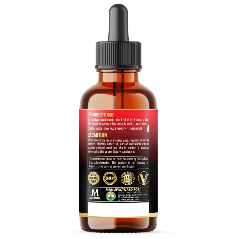 MILIVOL 11in1 Cayenne Pepper Liquid Drops with Hawthorn Berry, Beet