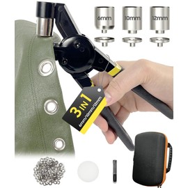 HAPDEN Grommet Tool Kit 1/2 1/4 3/8 Multi-Size Hole Punch, 608 Pcs Heavy Duty Grommets Tool Kit, Eyelets and Grommets for Tarps, Fabric Rings, Leather, Tents, Vinyl, Canvas and so on