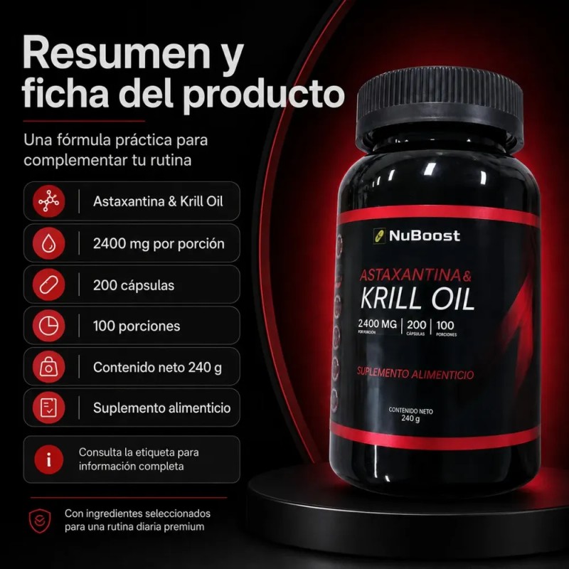 Astaxantina Krill Oil Omega 3 200 Cápsulas 100 Porciones