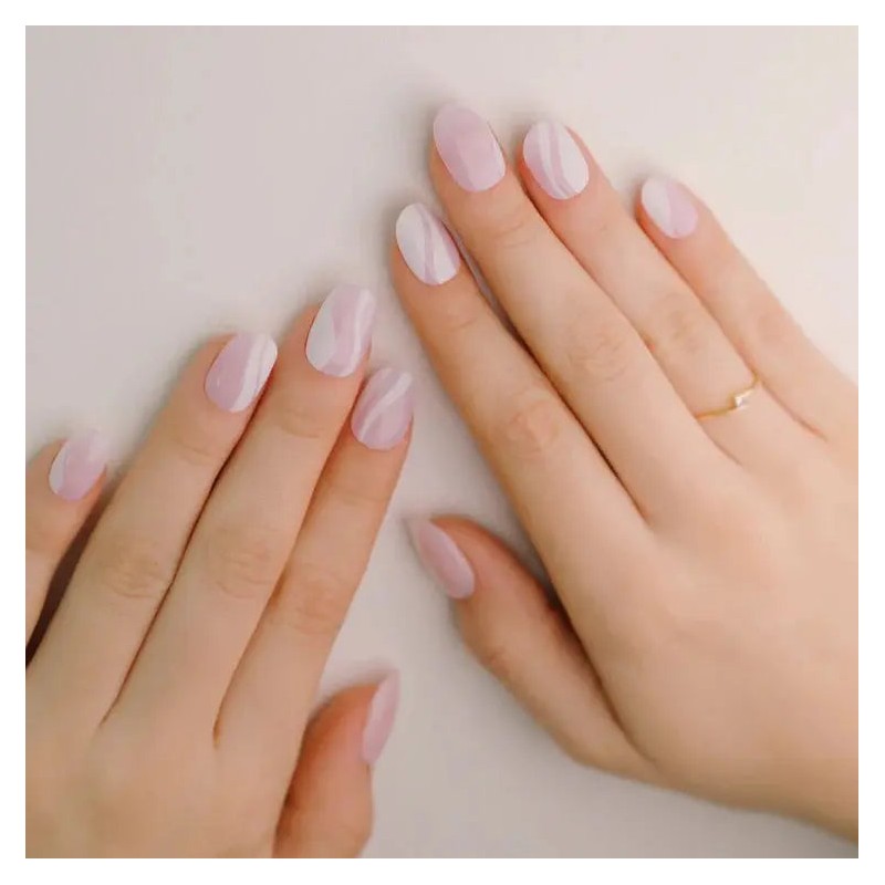 Ohora Semi Cured Gel Nail Strips N White Swirl