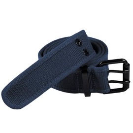KYEYGWO Canvas Belt for Men and Women, Adjustable Double Hole Canvas Fabric Belt for Unisex, Width Approx. 3.8 cm, #3-dark blue (110 cm total length)