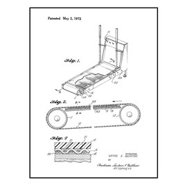 Exercise Treadmill Patent Print Black Ink on White with Border (20" x 24") M12353