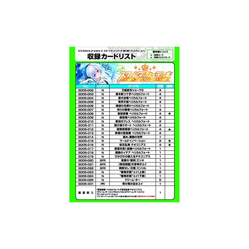 Z/X -Zillions of enemy X-Start Dash Deck Vol. 5 Premium!