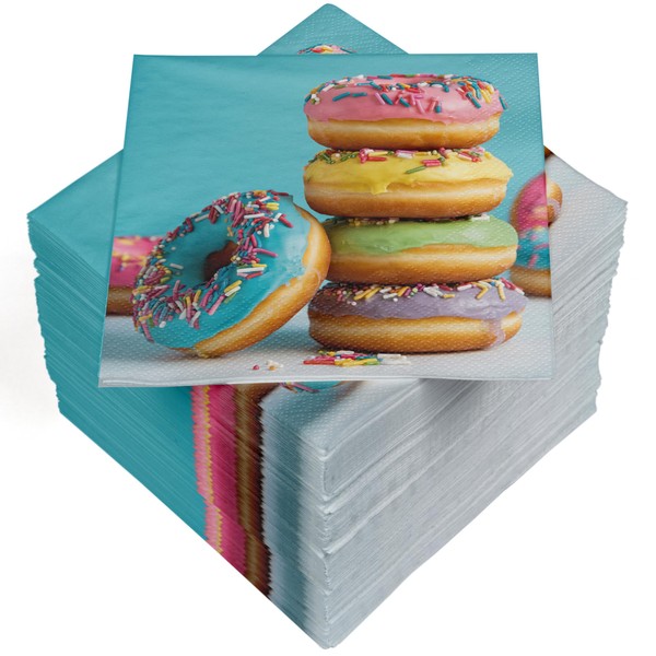 HEKU 100 napkins, 3-ply, 33 x 33 cm, doughnuts, absorbent