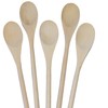 5 x MIDHILL Wooden Oval Spoon for Baking and Cooking,