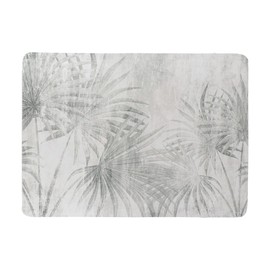 EVIDECO French Home Goods Decorative Bath Mats Ultra Absorbent Quick Dry Standard, Runner and Contour Rugs with Anti-Slip Rubber Backing (Standard, Palm Breeze Gray)