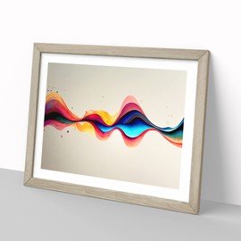 Abstract Soundwave Art Vol.2 H1022 Framed Print for Living Room Bedroom Home Office Décor, Wall Art Picture Ready to Hang, Oak A4 Frame (34 x 25 cm)