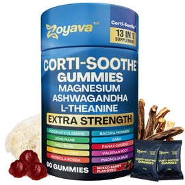 Zoyava Corti-Soothe Gummies - Mixed Berry Flavored All-in-One Cortisol Supplement with Magnesium, L-Theanine, Lions Mane & 10+ Extra Strength Ingredients, 60 Gummies - Specification: 180 Gummies (3 Months Supply)
