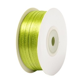 Olive Green Ribbon 1/8 Inch x 100 Yards, Satin Fabric Ribbons for Gift Wrapping, Crafting, Scrapbooks, Floral Bouquets,Hair Bows, Gift Tags, Wedding Invitations and Baby Shower Decorations