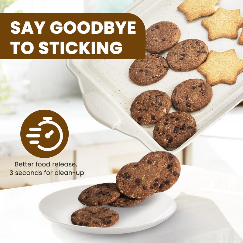 Kikcoin 22 PCS Nonstick Baking Pans Set, Stackable Bakeware Sets