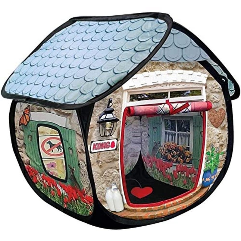 KONG PlaySpaces Bungalow Cat Hideaway - Hide and Seek Collapsible