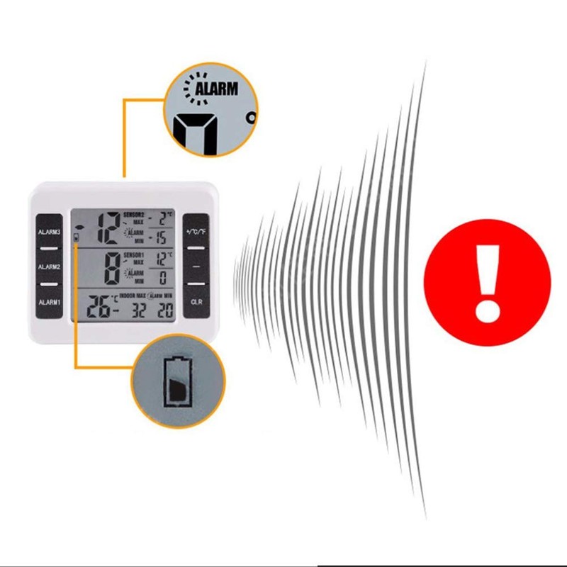 Suplong Wireless Thermometer Indoor Digital Temperature Sensor Fridge Thermometer Waterproof