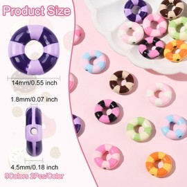 UR URLIFEHALL Pack of 18 9 Styles Baking Colour Metal Life Ring Beads Summer Beach Lifebuoy Spacer Beads for DIY Jewellery Making Earrings Key Chain