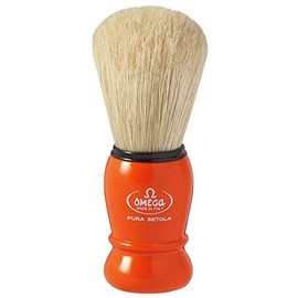 Omega Shaving Brush #10290 Pure Boar Bristles Orange