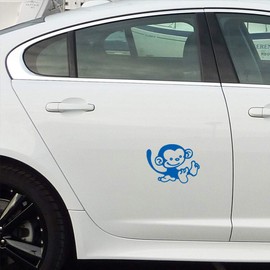Transparent Decal Stickers of Funny Monkey (Azure Blue) Premium Waterproof Vinyl Decal Stickers for Laptop Phone Accessory Helmet Car Window Mug Tuber Cup Door Wall Decoration ANDauto015031BEd