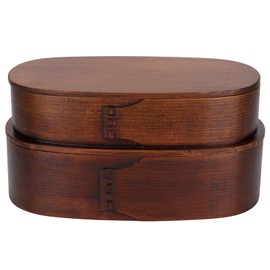 Double Layer Japanese Box Wooden Food Storage Container with Smooth Texture, Better Insulation Effect for Hiking