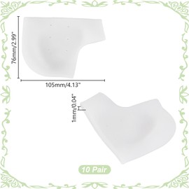 AHANDMAKER 10 Piars Heel Protection, White, Breathable Heel Pads, Heel Cups, Soft Padding, Protective Insert for Blisters, Ankle Protection, Heel Pain, Cracked Feet