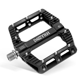 MZYRH MTB Pedals Mountain Bike Pedals with 3 Sealed Bearings, 9/16 Inch Bicycle Pedals, Non-Slip Lightweight Aluminium Alloy Bicycle Platform Pedals for Mountain Bike, Road Bike (Black)