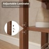 Wood 2-Tier Rectangular Shoe Rack Bench with Leather Cushion for