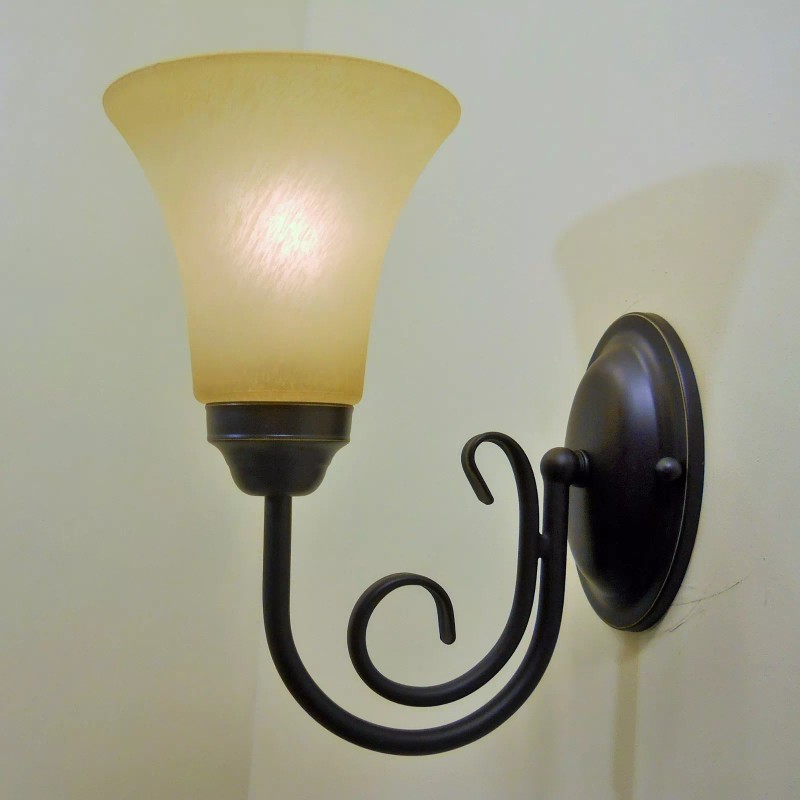 Quorum International Dark Brown Bronze Finish Swirl Glass Wall Sconce