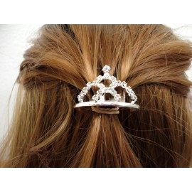 CHARMED Girls Rhinestone Princess Hair Clip Wedding Crown Comb Tiara Mini CH09-114
