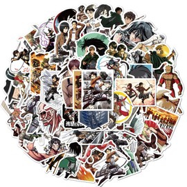 Fancico Laptop Sticker Pack of 100 Attack on Titan Stickers Unique Cool Stickers Water Bottle Notebook Guitar Skateboard Travel Teens Stickers ..