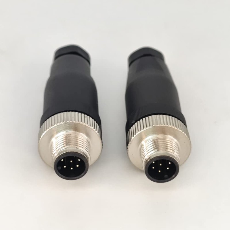 Elecbee 2PCS M12 8-Pin Connector Plug, 12 mm Sensor Cable