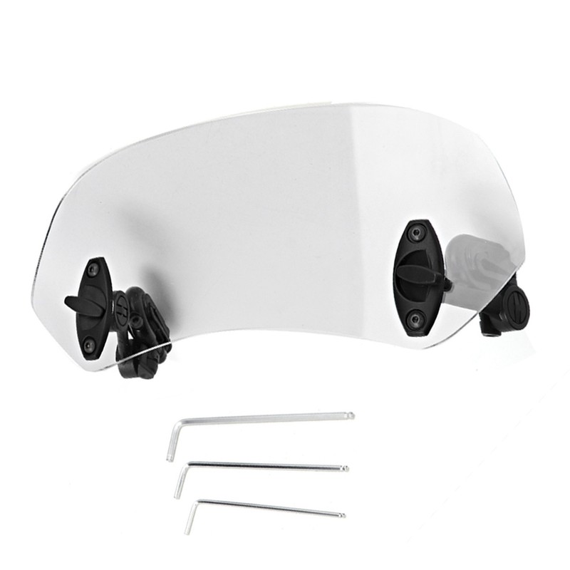 Universal Motorcycle Adjustable Clip On Windscreen Wind Deflector Windshield Accessories